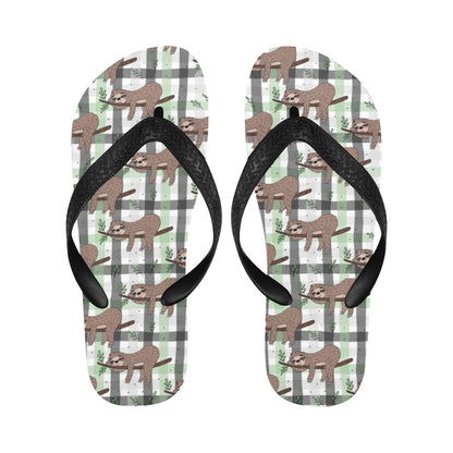 Sloth Print Design LKS301 Flip Flops