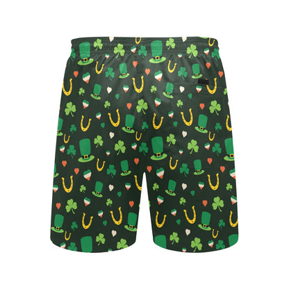 Shamrock Print Design LKS308 Men's Swim Trunks Beach Shorts