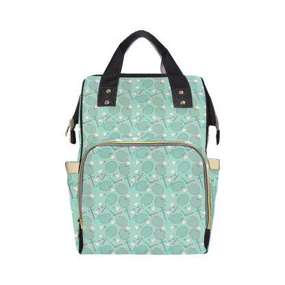 Badminton Pattern Print Design 05 Diaper Bag Backpack