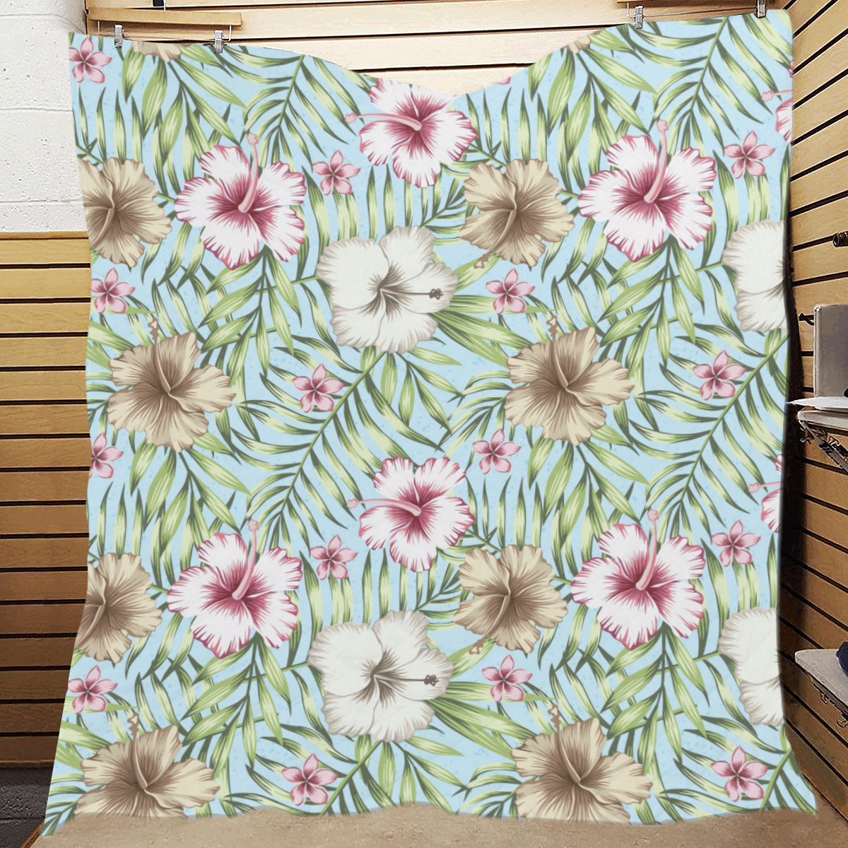 Tropical Flower Pattern Print Design TF05 Premium Quilt