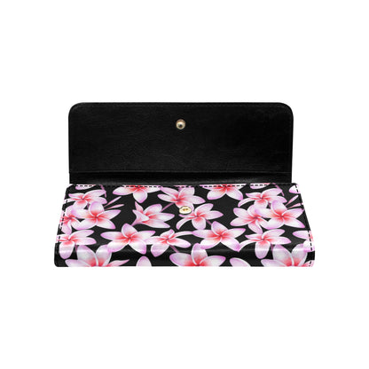 Pink Plumeria Pattern Print Design PM09 Women's Trifold Wallet