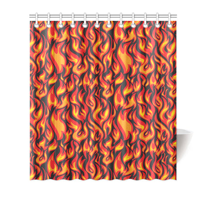 Flame Fire Print Pattern Shower Curtain