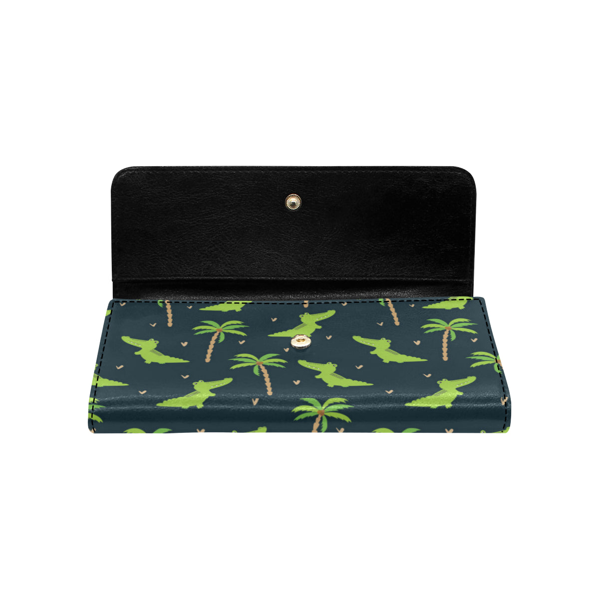 Alligator Pattern Print Design 02 Women's Trifold Wallet