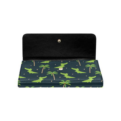 Alligator Pattern Print Design 02 Women's Trifold Wallet