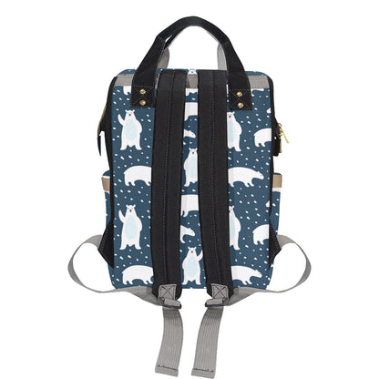 Polar Bear Pattern Print Design A02 Diaper Bag Backpack