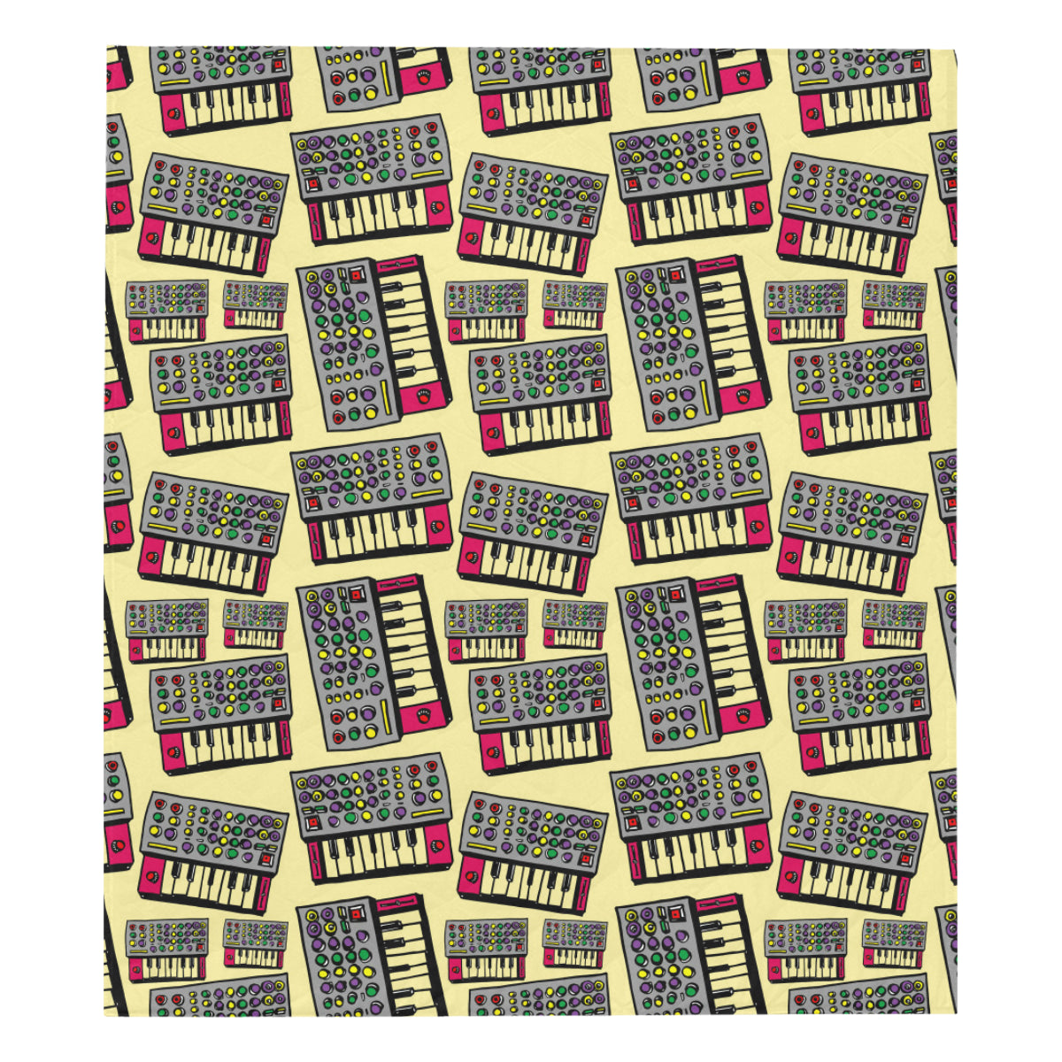 Synthesizer Pattern Print Design 01 Premium Quilt