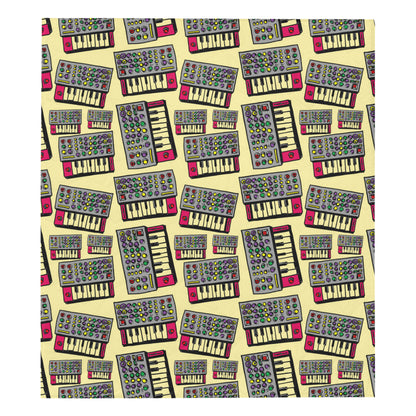 Synthesizer Pattern Print Design 01 Premium Quilt
