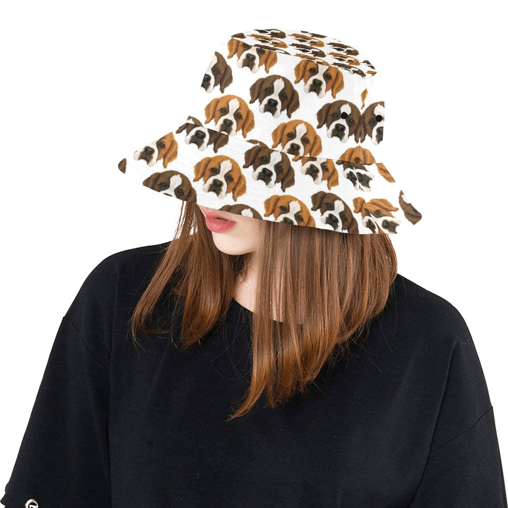 St Bernards Print Design LKS301 Unisex Bucket Hat