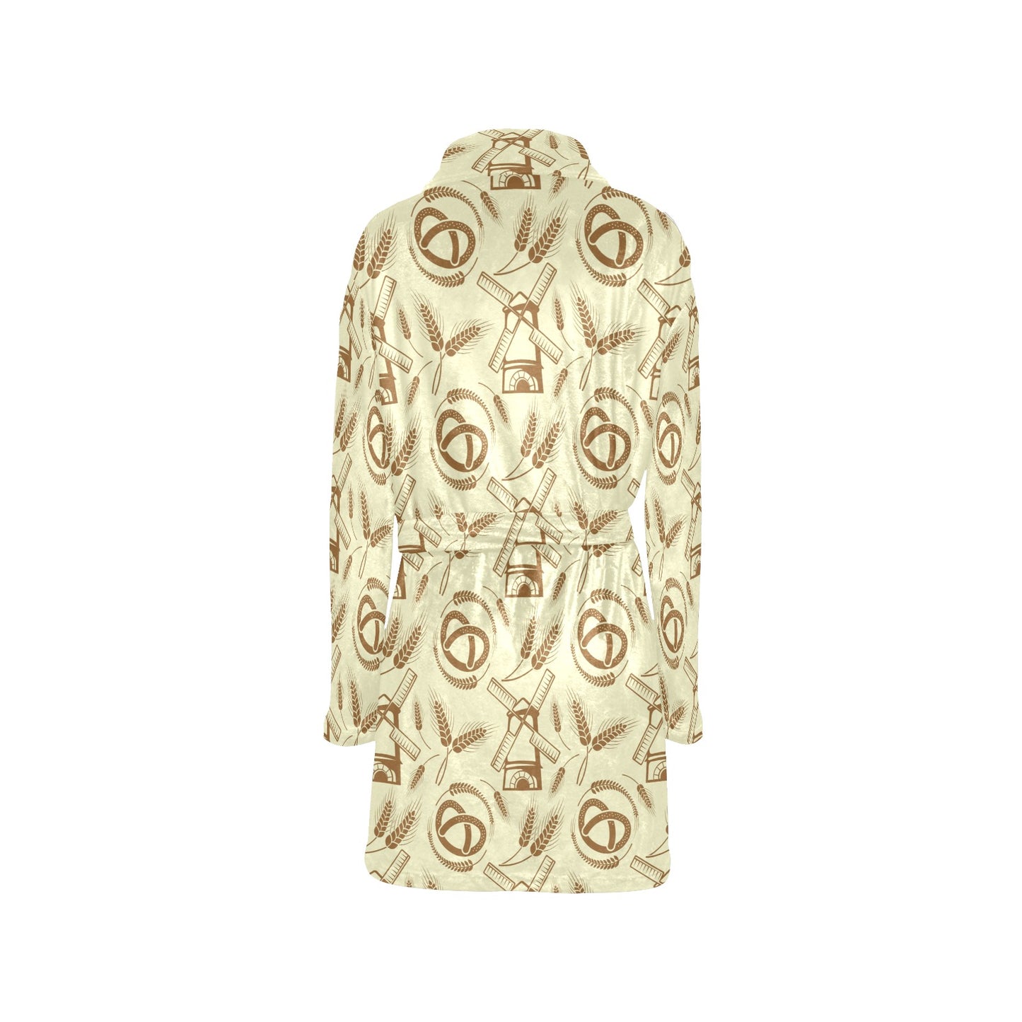 Agricultural Windmills Print Design 03 Women's Fleece Robe