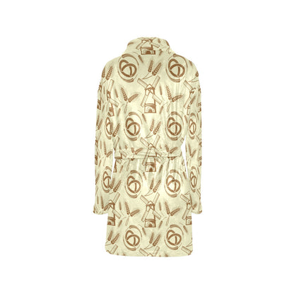Agricultural Windmills Print Design 03 Women's Fleece Robe