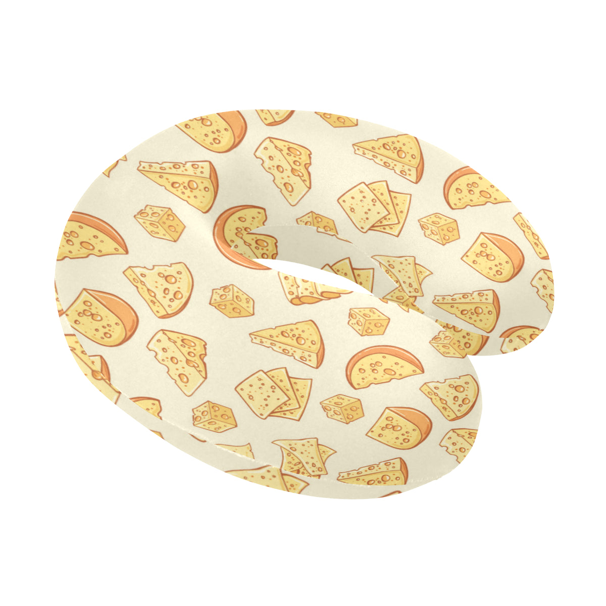 Cheese Pattern Print Design 01 U-Shaped Travel Neck Pillow