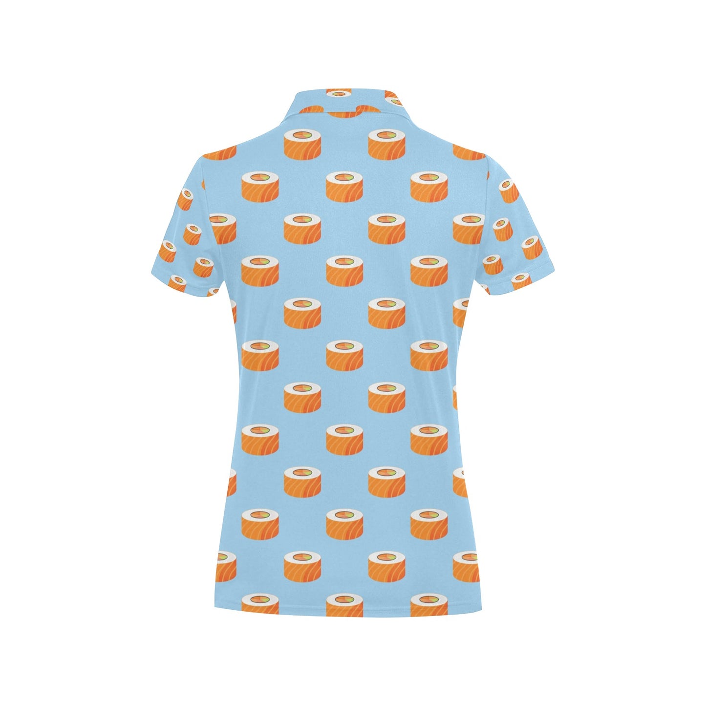 Salmon Sushi Print Design LKS307 Women's Polo Shirt