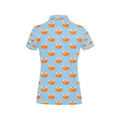 Salmon Sushi Print Design LKS307 Women's Polo Shirt