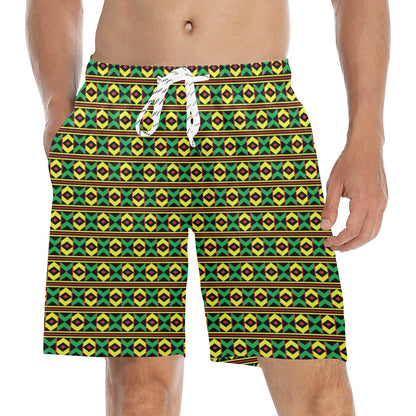 African Geometric Print Pattern Men's Swim Trunks Beach Shorts