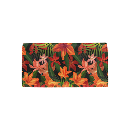 Amaryllis Pattern Print Design AL05 Women's Trifold Wallet