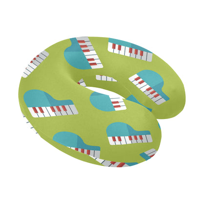 Piano Pattern Print Design 03 U-Shaped Travel Neck Pillow
