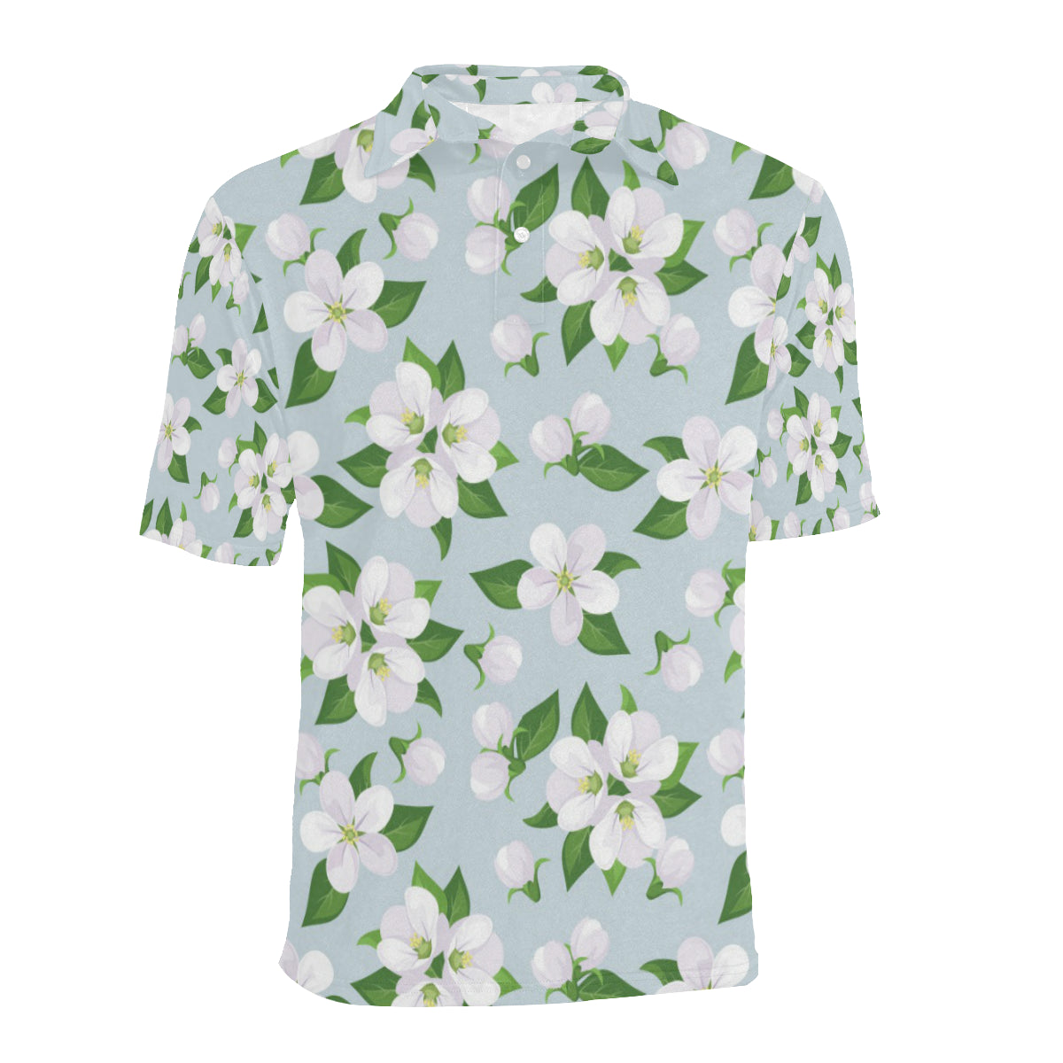 Apple blossom Pattern Print Design AB04 Men Polo Shirt