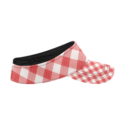 Gingham Red Pattern Print Design 01 Unisex Sun Visor