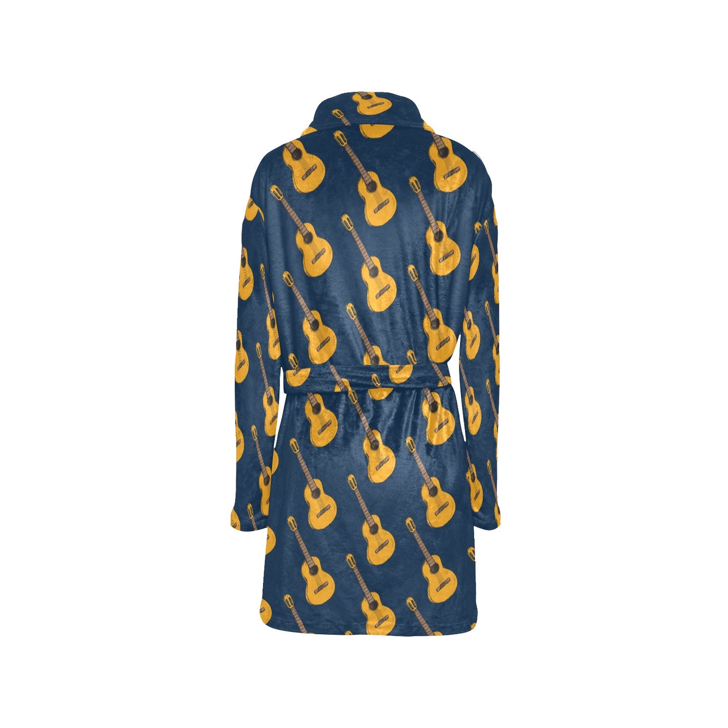 Acoustic Guitar Pattern Print Design 04 Women's Fleece Robe