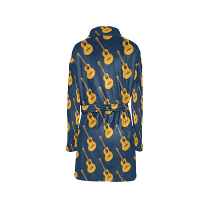 Acoustic Guitar Pattern Print Design 04 Women's Fleece Robe