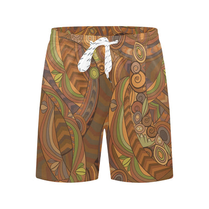 Maori Ornament Design Print Men's Swim Trunks Beach Shorts