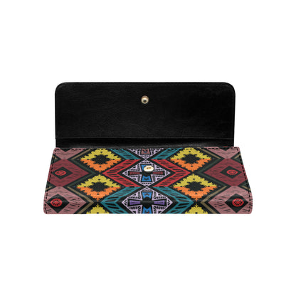 African Pattern Print Design 08 Women's Trifold Wallet