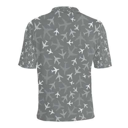 Airplane Pattern Print Design 02 Men Polo Shirt