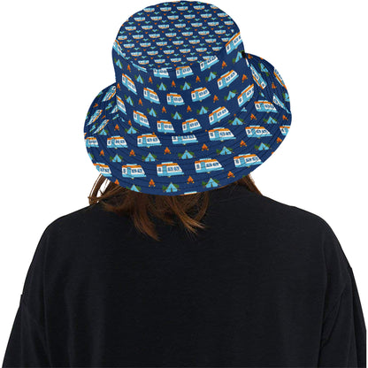 Camper Pattern Camping Themed No 3 Print Unisex Bucket Hat