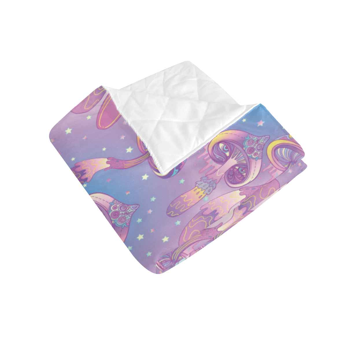 Psychedelic Mushroom Pattern Print Design A01 Premium Quilt