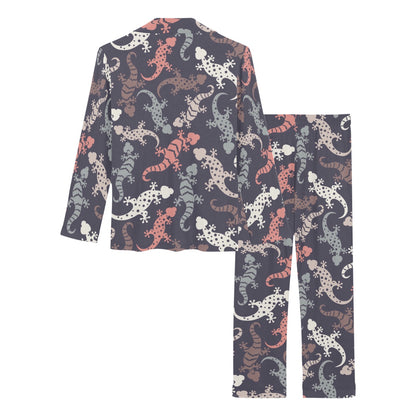 Gecko Pattern Print Design 02 Women's Long Pajama Set