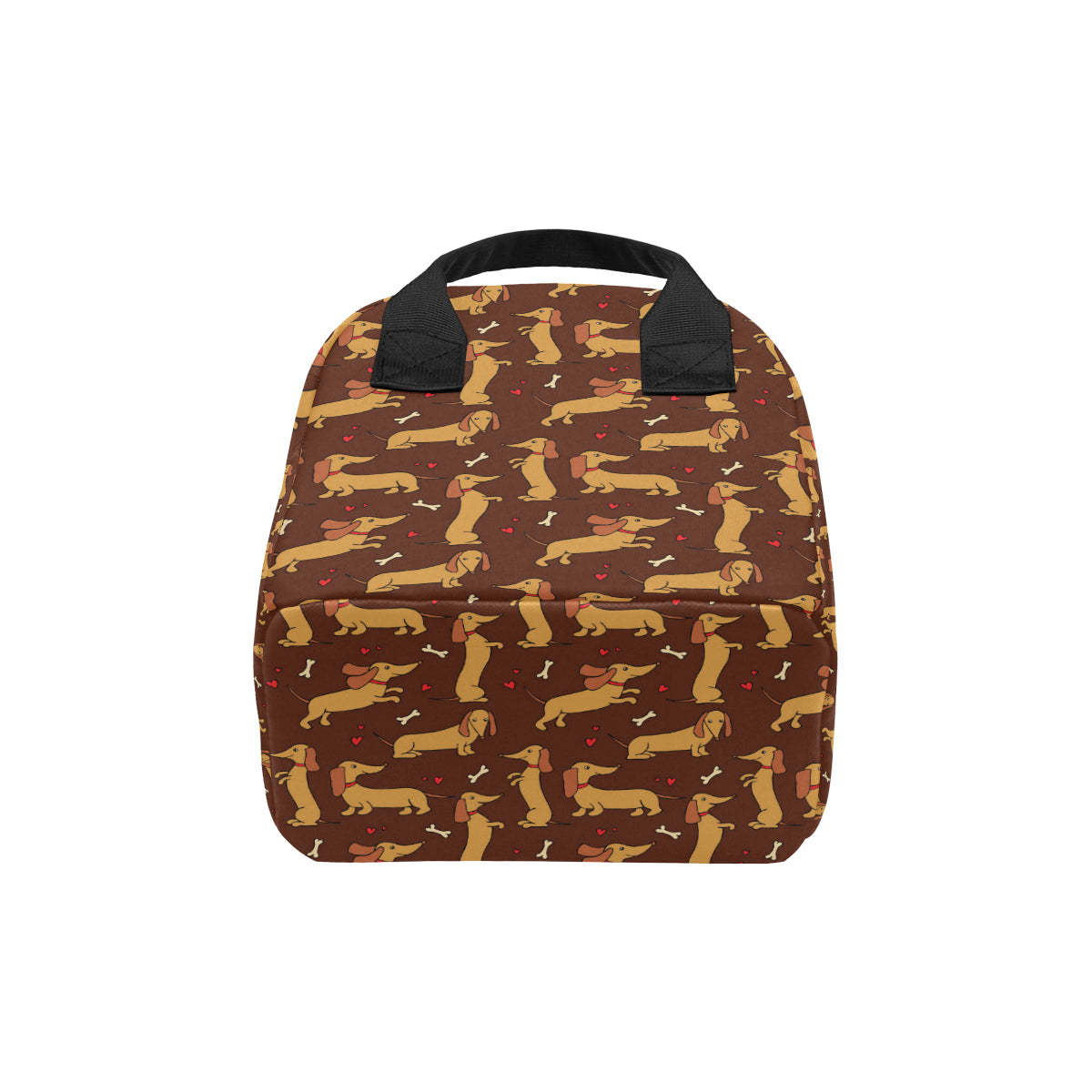 Dachshund Happy Print Pattern Insulated Lunch Bag