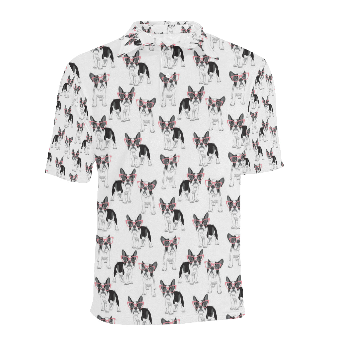 Boston Terrier Pattern Print Design 03 Men Polo Shirt