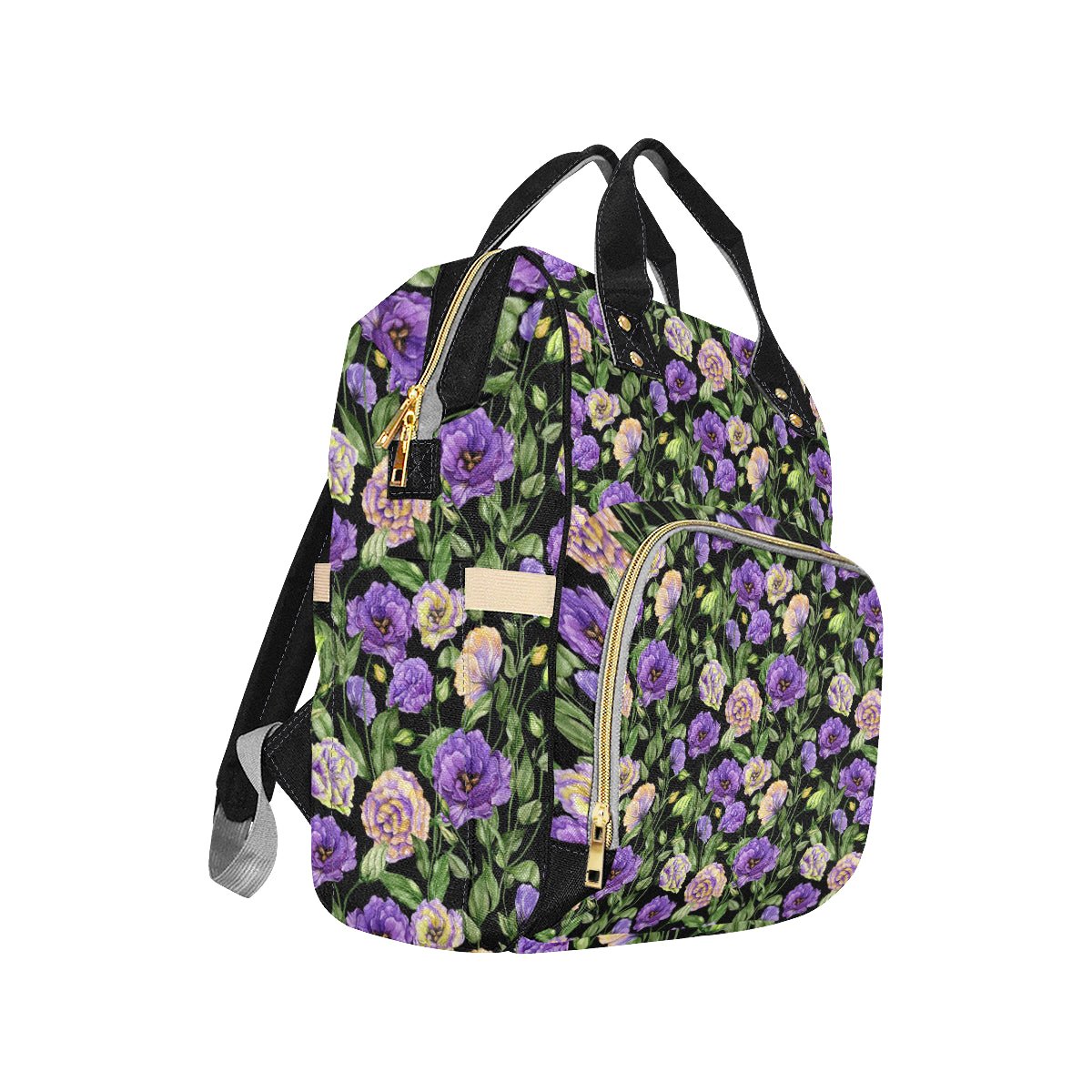 Lisianthus Pattern Print Design LT02 Diaper Bag Backpack
