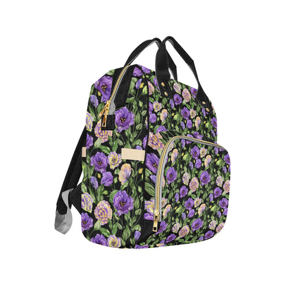 Lisianthus Pattern Print Design LT02 Diaper Bag Backpack