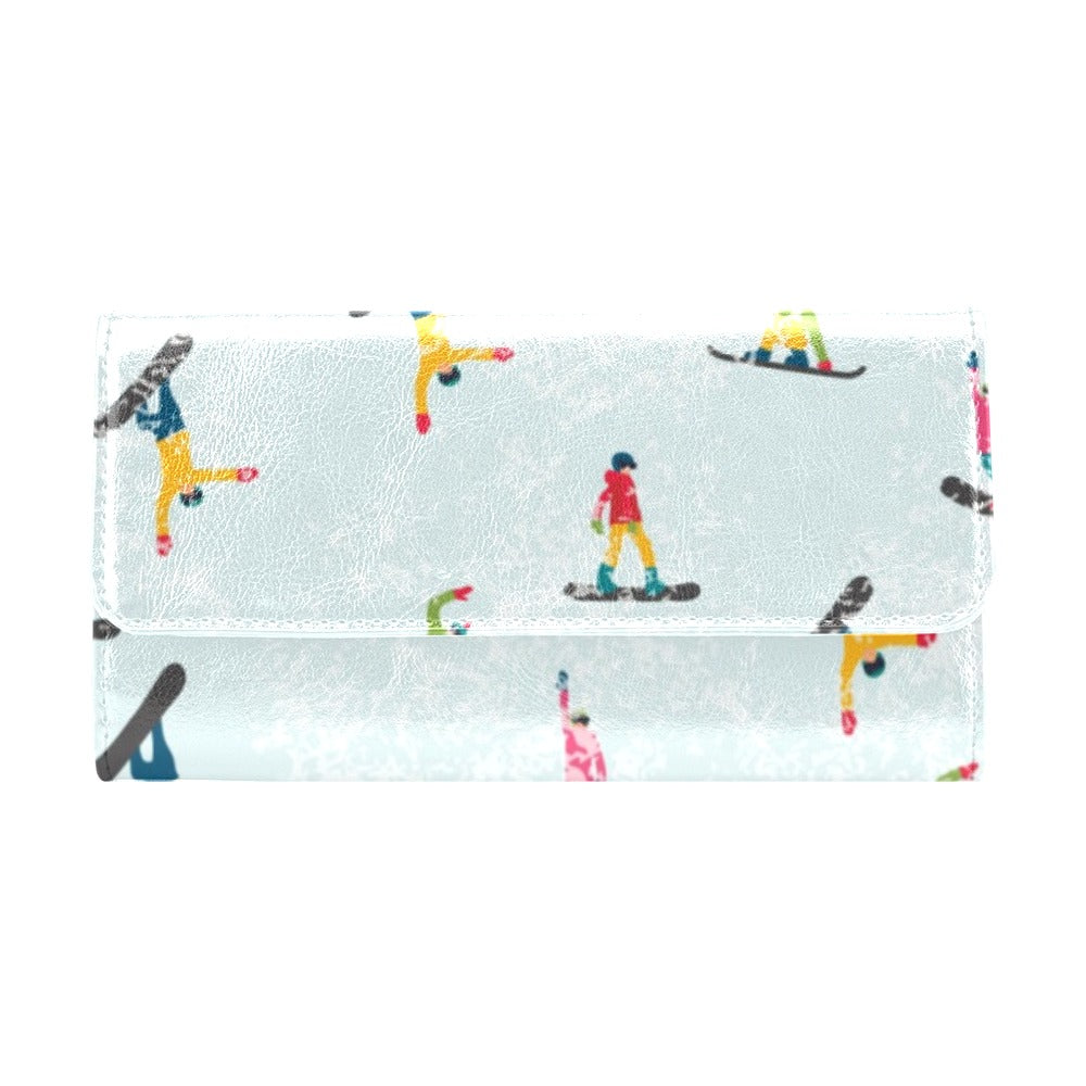 Snowboard Print Design LKS304 Women's Trifold Wallet