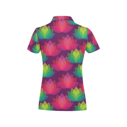 Lotus Pattern Print Design 02 Women's Polo Shirt