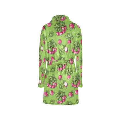 Radish Pattern Print Design A05 Women's Fleece Robe