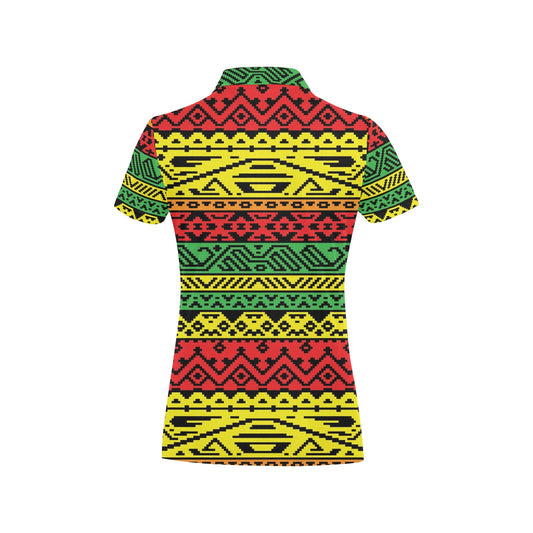 Rastafarian Pattern Print Design A02 Women's Polo Shirt