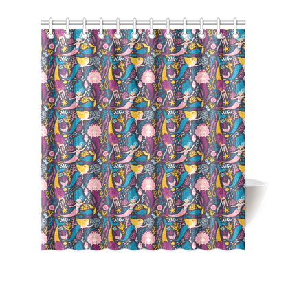 Mermaid Pattern Print Design 08 Shower Curtain