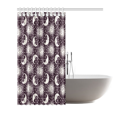 Sun Moon Face Shower Curtain