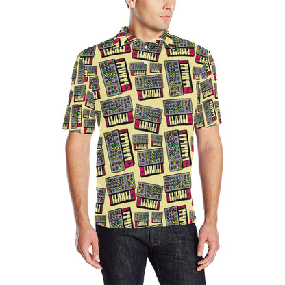 Synthesizer Pattern Print Design 01 Men Polo Shirt