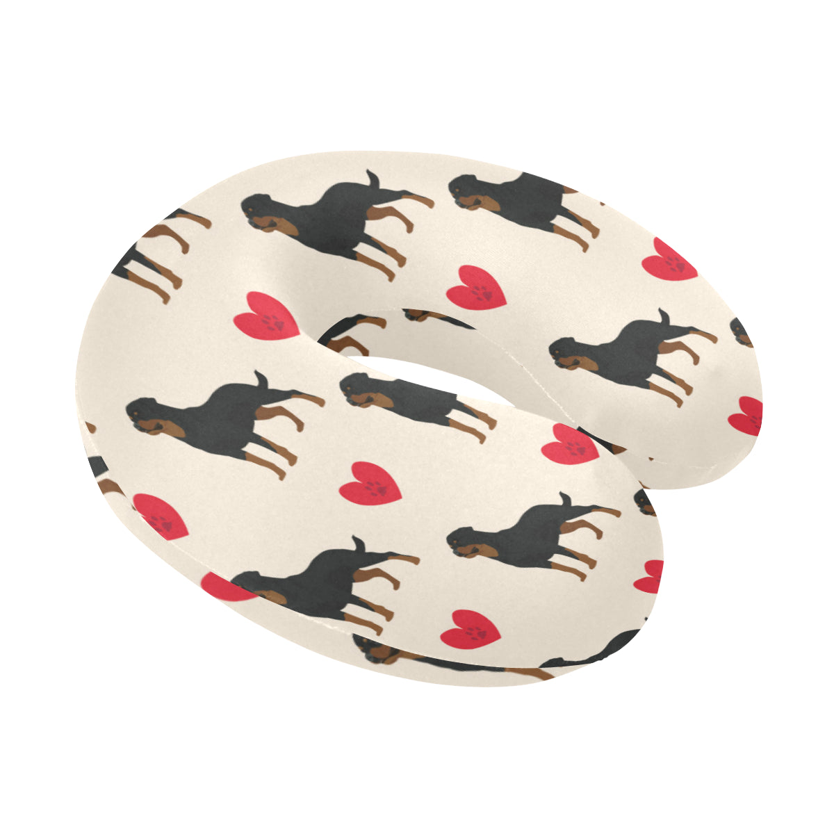 Rottweiler Pattern Print Design A02 U-Shaped Travel Neck Pillow