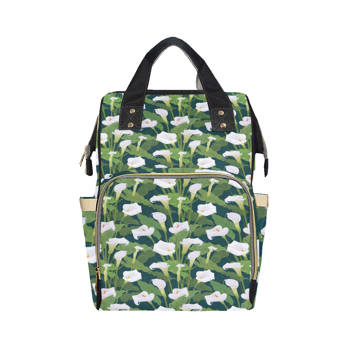 Lily Pattern Print Design 04 Diaper Bag Backpack