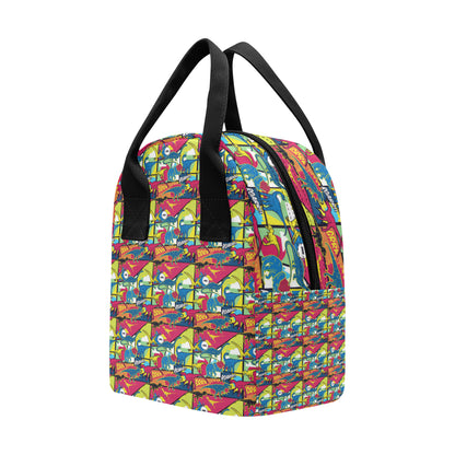Dinosaur Comic Pop Art Style Insulated Lunch Bag
