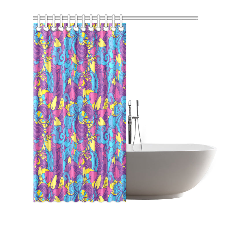 Psychedelic Mushroom Pattern Print Design A03 Shower Curtain