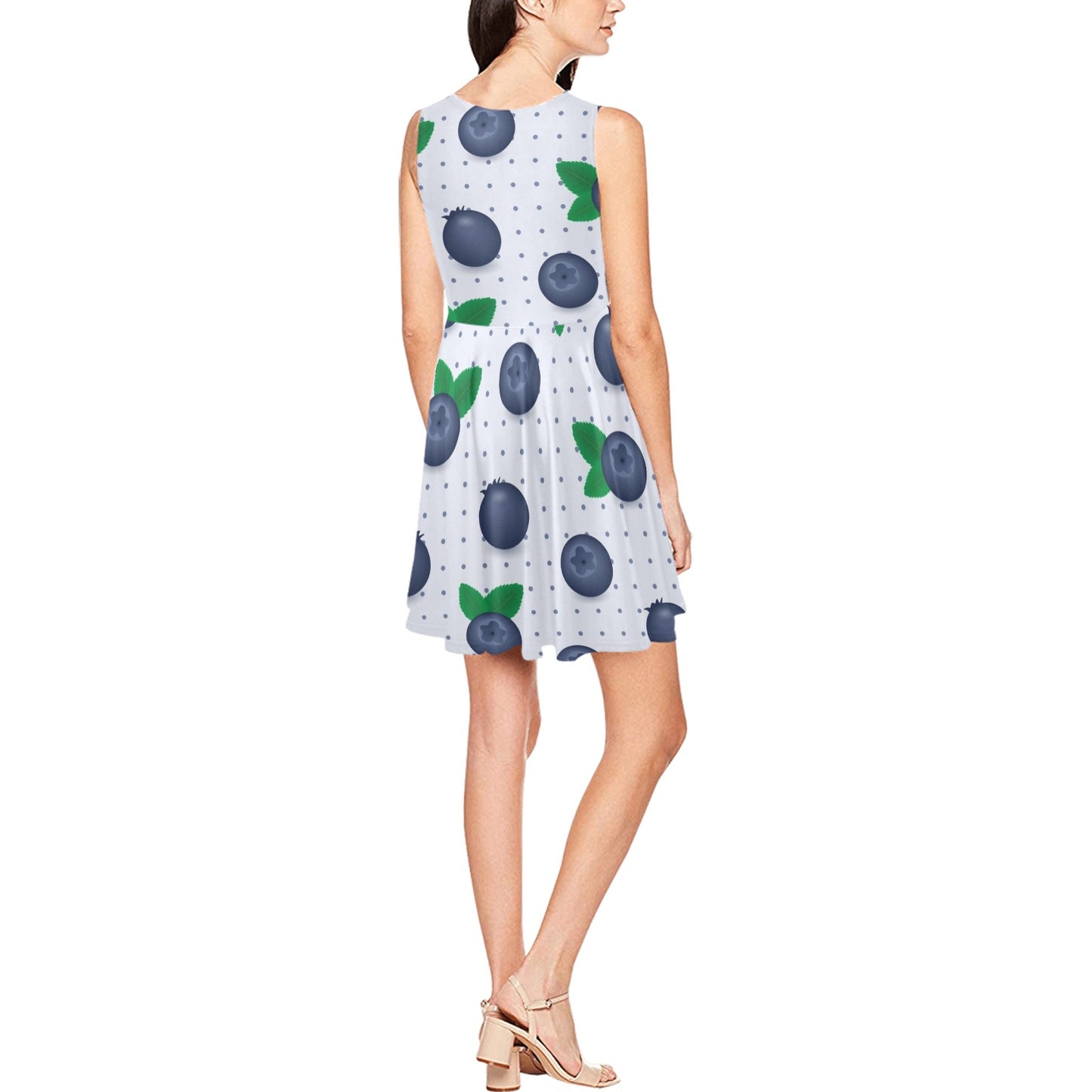 Blueberry Pattern Print Design BB02 Sleeveless Dress