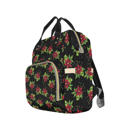 Poinsettia Pattern Print Design A01 Diaper Bag Backpack