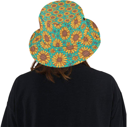 Sunflower Pattern Print Design SF013 Unisex Bucket Hat