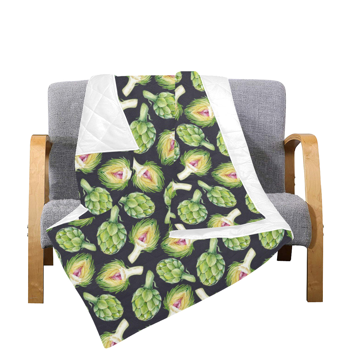 Artichoke Pattern Print Design 01 Premium Quilt