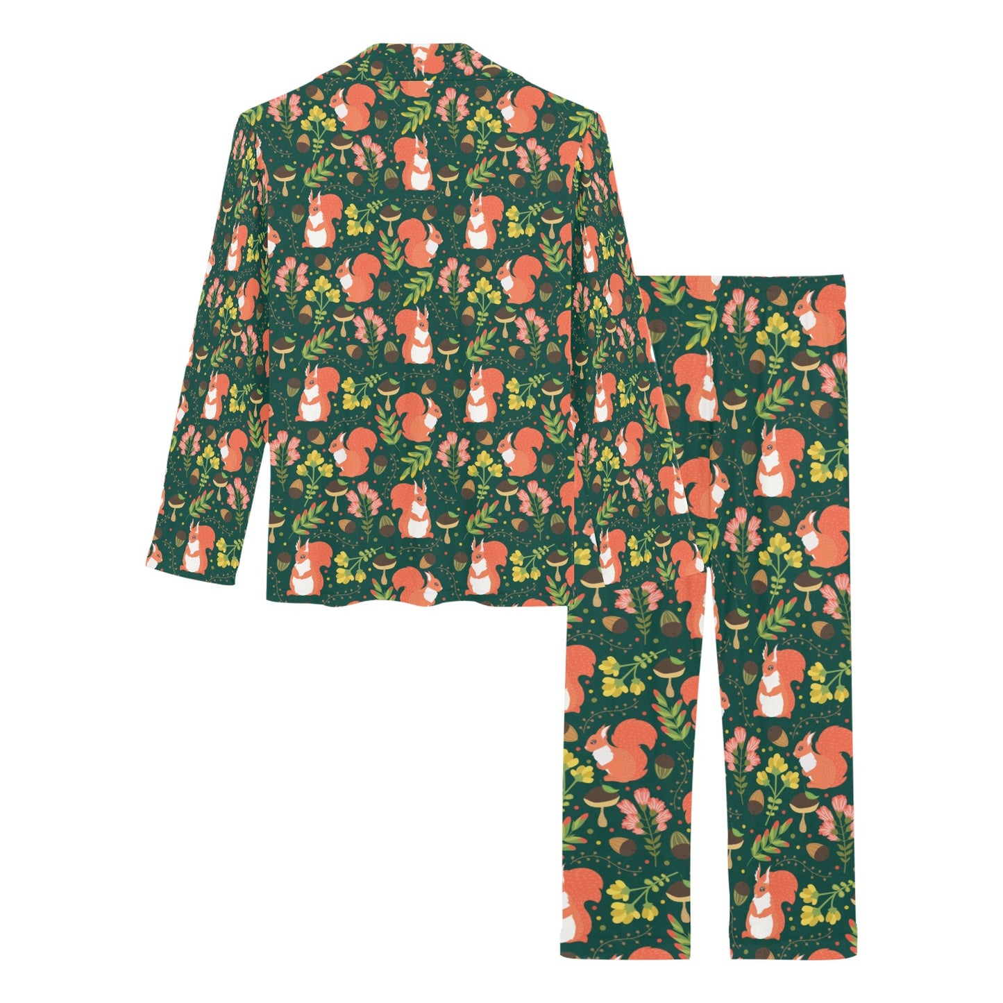 Squirrel Print Design LKS302 Women's Long Pajama Set